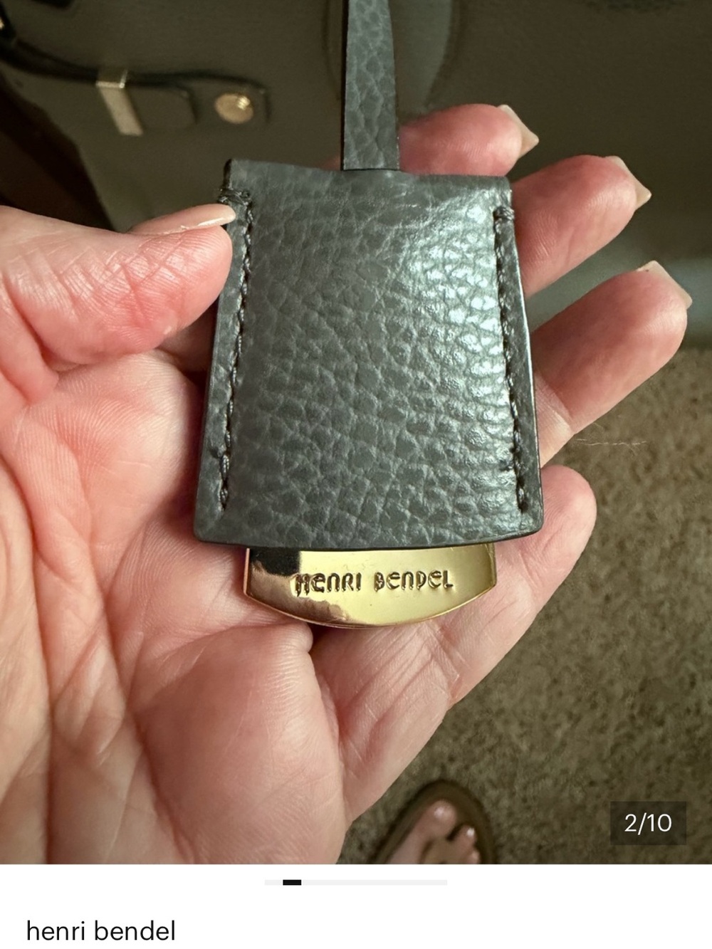 Henri Bendel Grey Pebbled Leather Tote - Picture 5 of 11